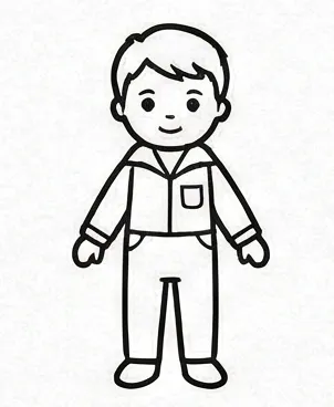 a drawing of a man in a suit.webp